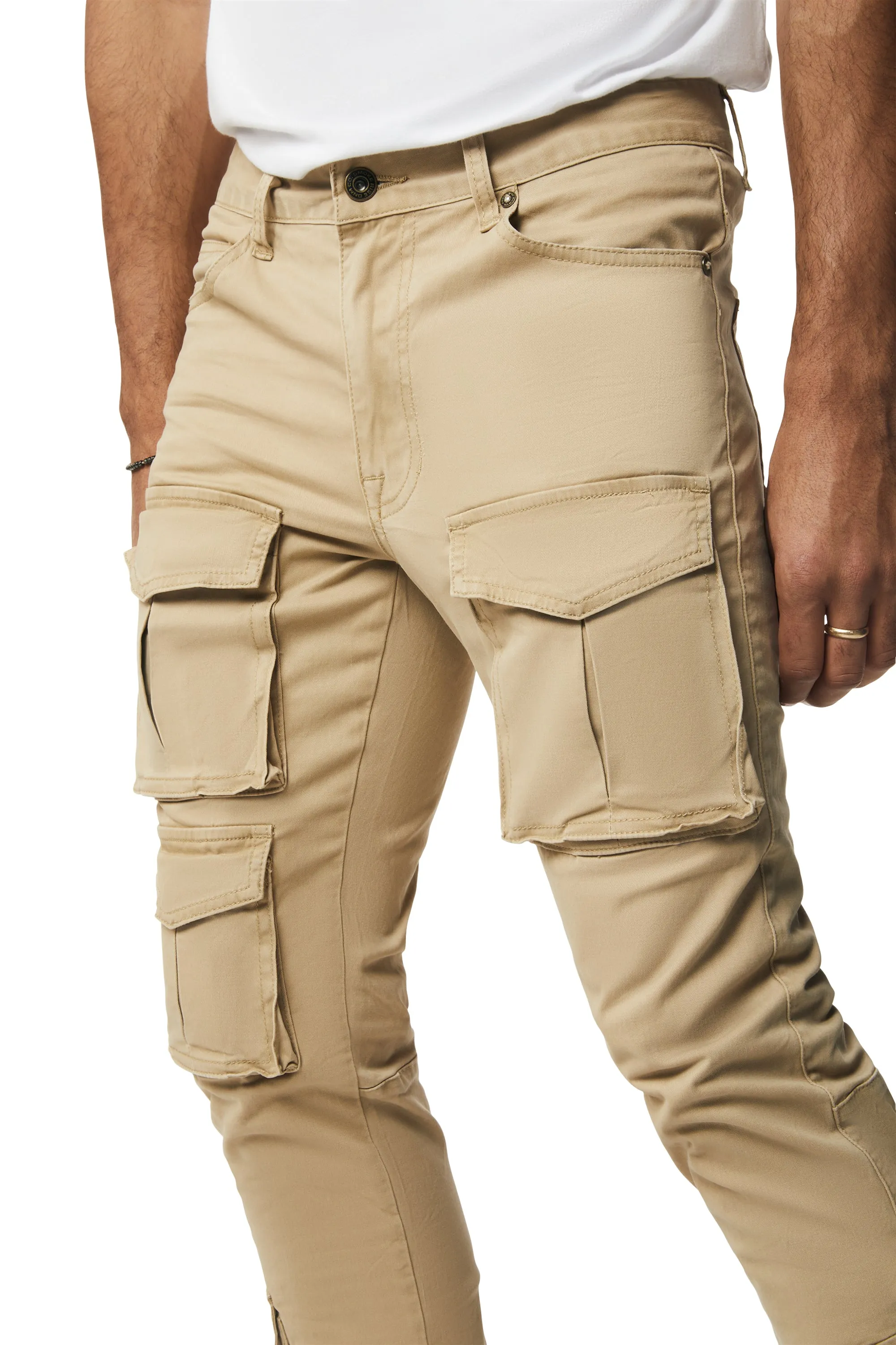 10 Pocket Slim Twill Pants - Khaki