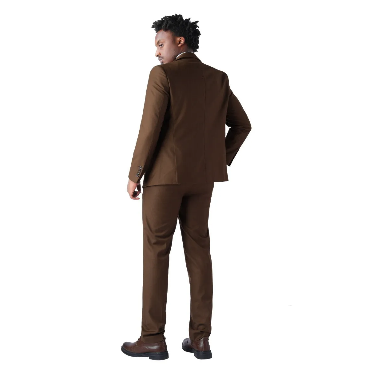 3-Piece One Button Formal Suit Dark Coffee Suit