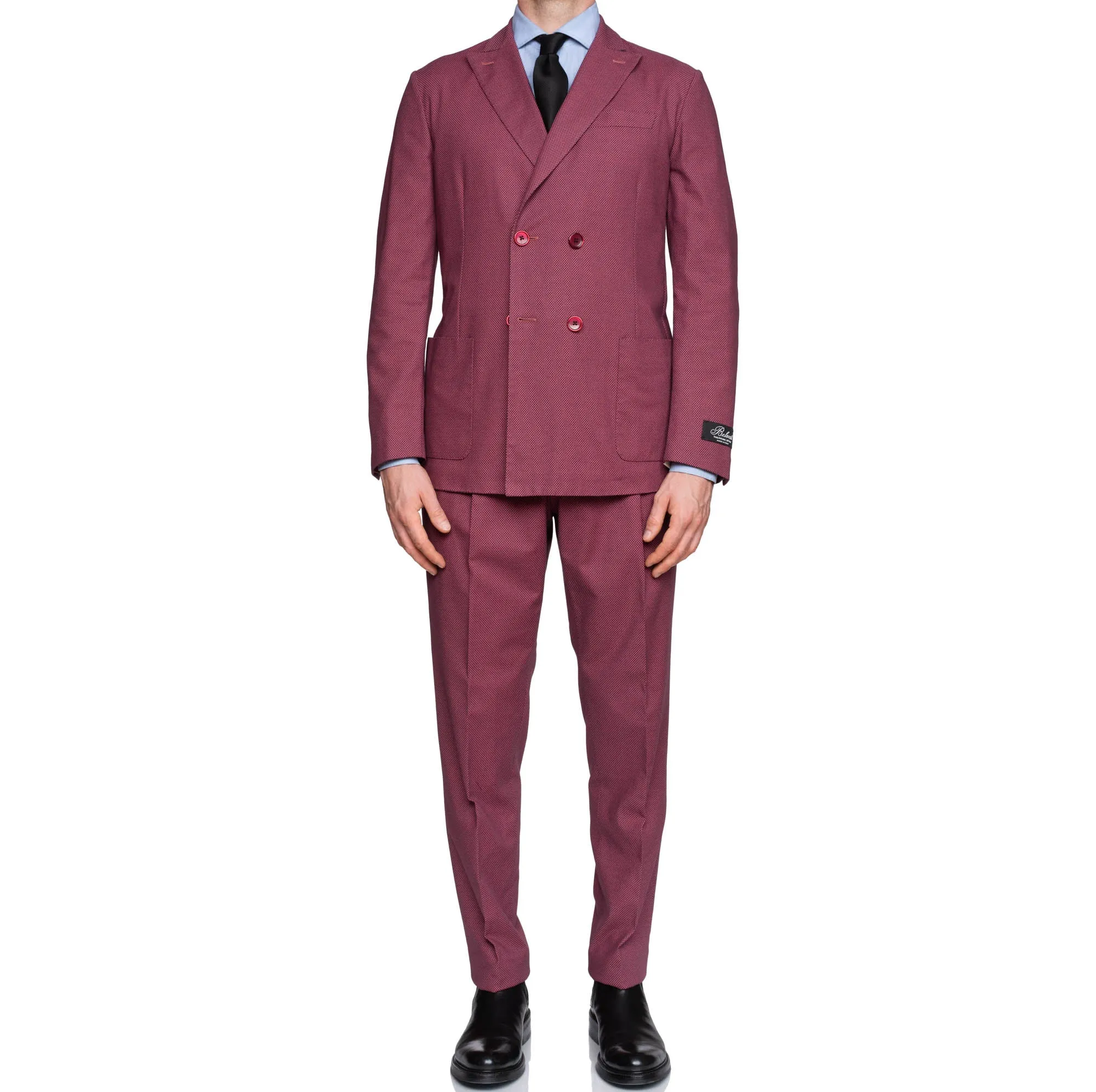 BELVEST "50th Anniversary" Dark Raspberry Cotton Unlined DB Suit 50 NEW US 40