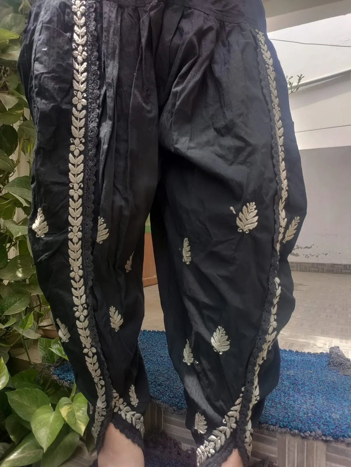 Black Chikankari Dhoti Salwar