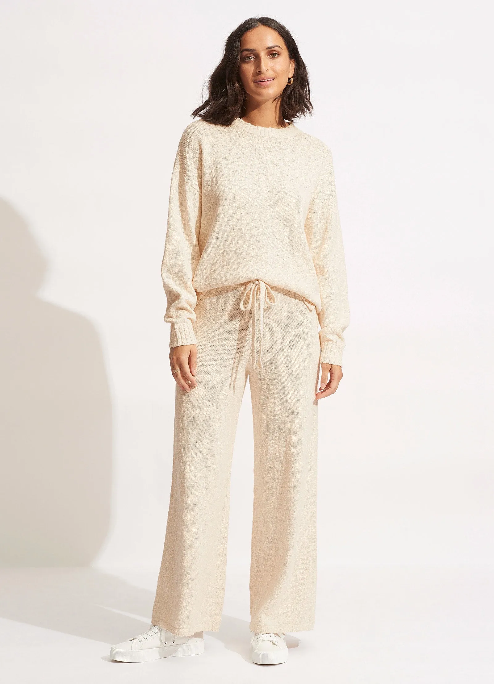 Boucle Knit Pant  - Sand