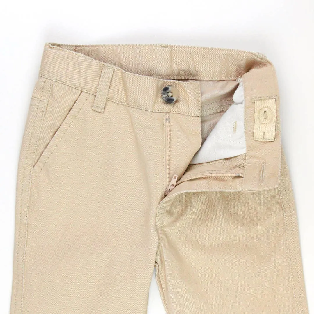 Boys Khaki Stretch Chino Pants