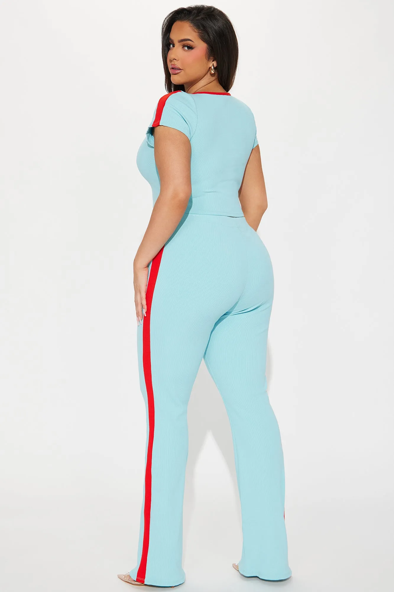 Callie Snatched Pant Set - Turquoise/combo