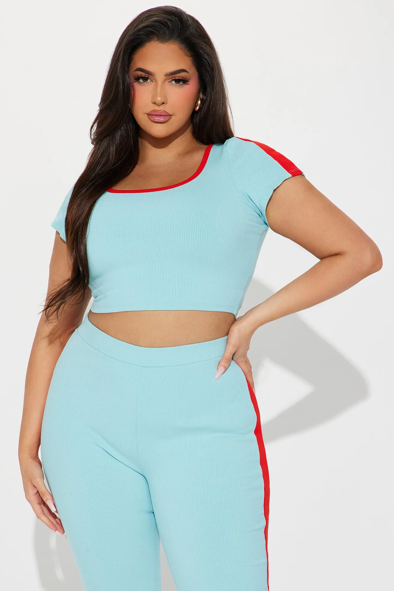 Callie Snatched Pant Set - Turquoise/combo