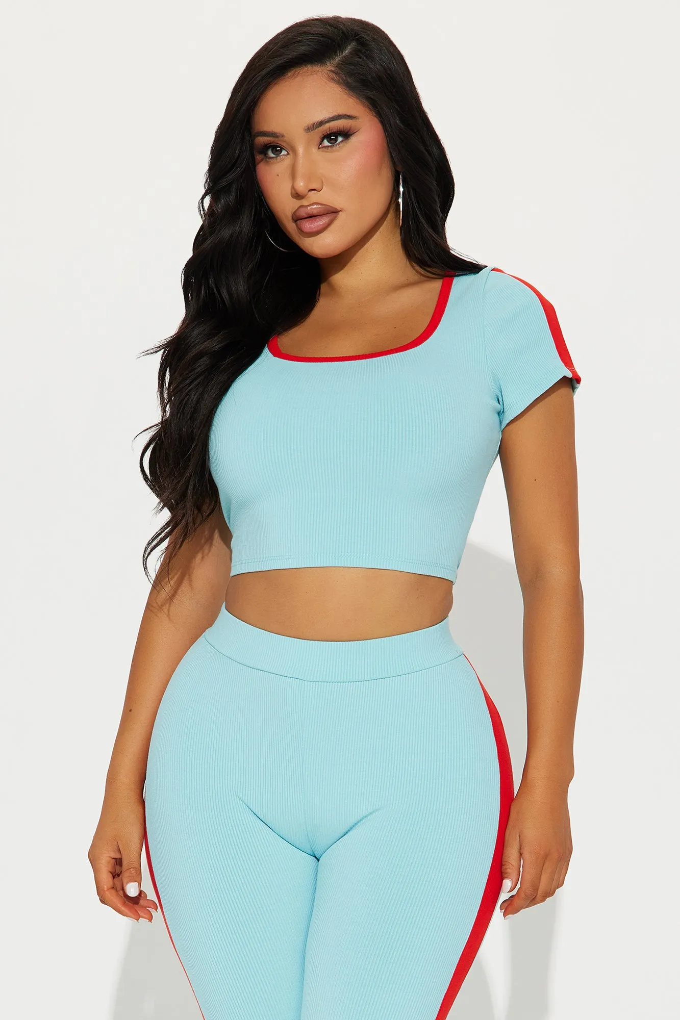 Callie Snatched Pant Set - Turquoise/combo