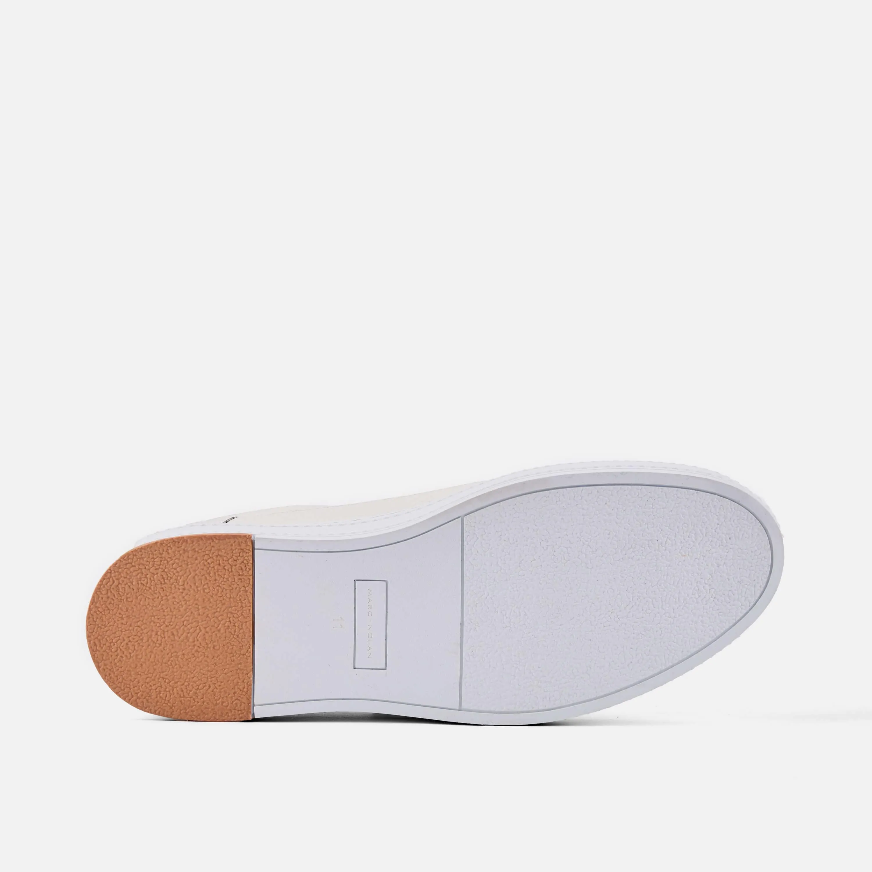 Captain White Pebble Leather Sneakers