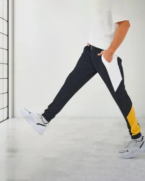 Color Block Men's Black Track Pant