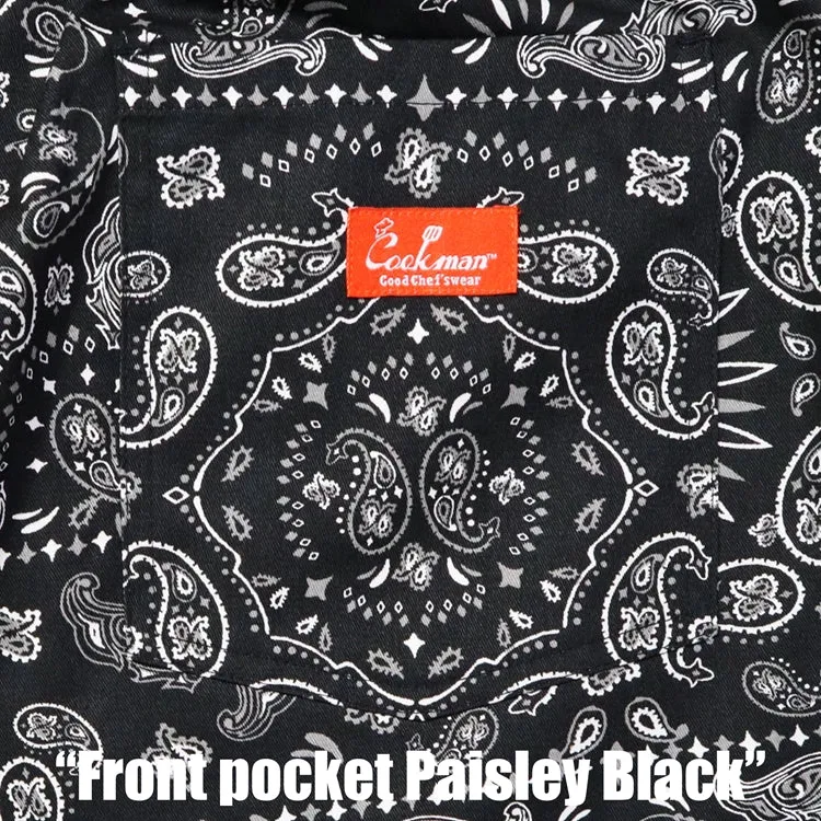 Cookman Chef Short Pants Front Pocket - Paisley : Black