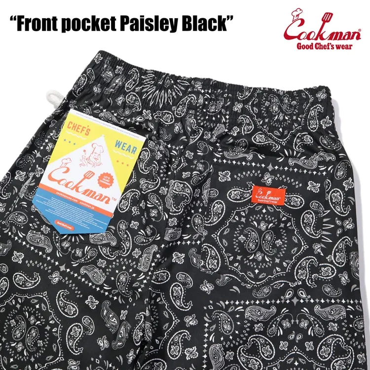 Cookman Chef Short Pants Front Pocket - Paisley : Black