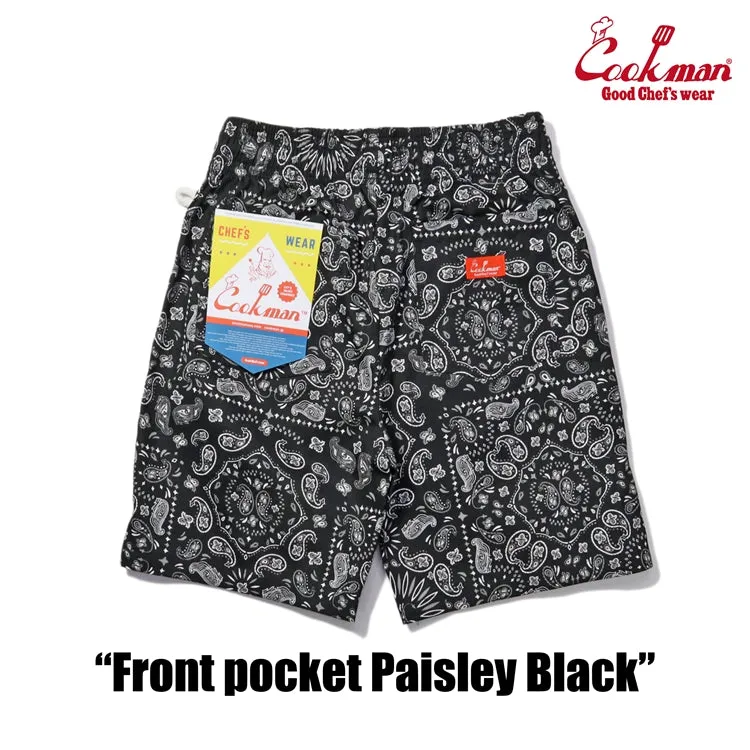 Cookman Chef Short Pants Front Pocket - Paisley : Black