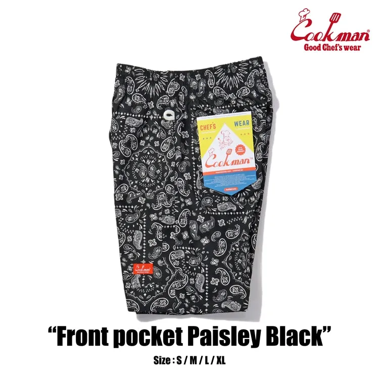 Cookman Chef Short Pants Front Pocket - Paisley : Black