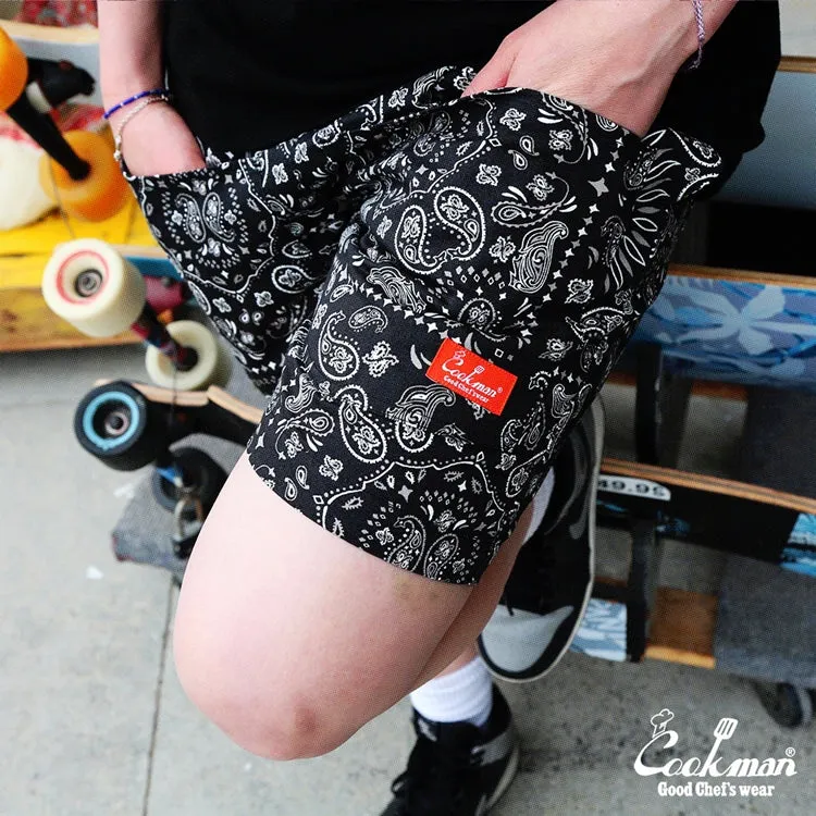 Cookman Chef Short Pants Front Pocket - Paisley : Black