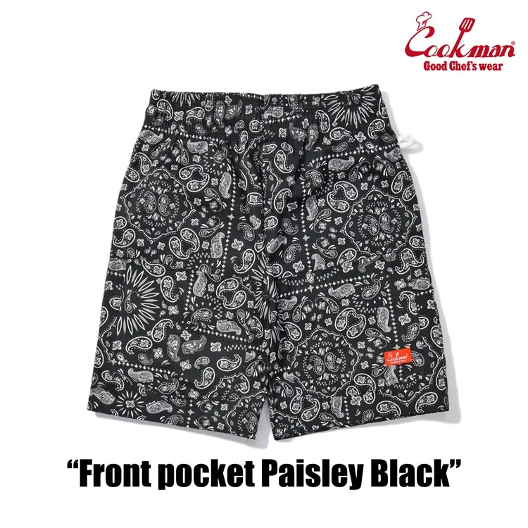 Cookman Chef Short Pants Front Pocket - Paisley : Black