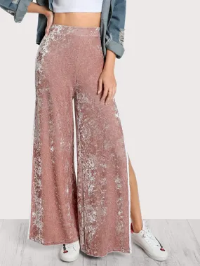 Elasticized Waist Velvet Pants