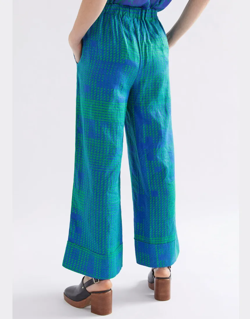 Elk - Pira Linen Pant Teal Cross Stitch