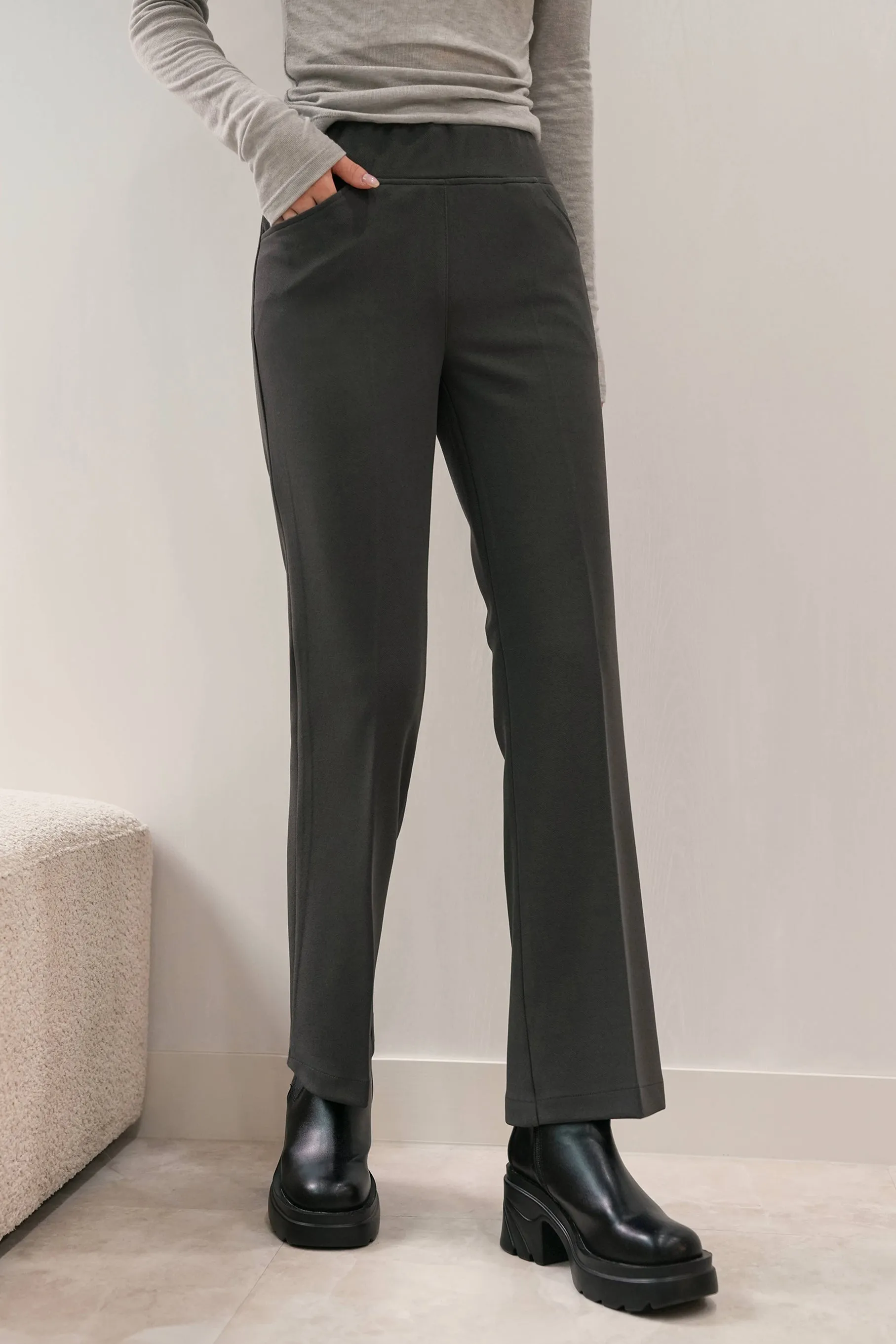 Esme Bootcut Pants, Charcoal