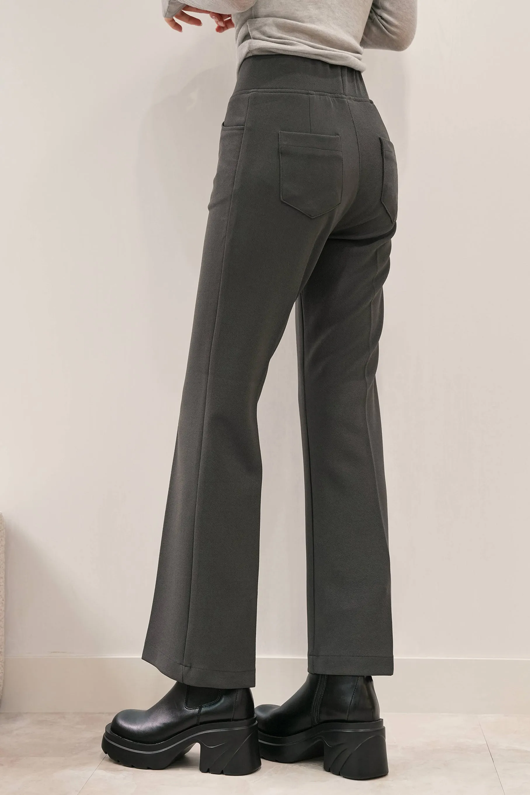 Esme Bootcut Pants, Charcoal