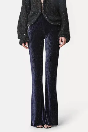 FLARED CRUSHED VELVET PANTS