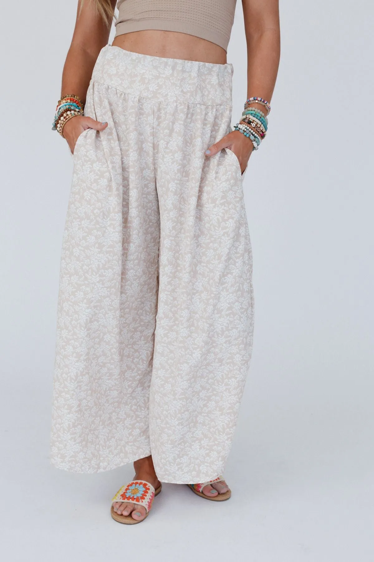 Flowin' Easy Wide Leg Pants - Taupe