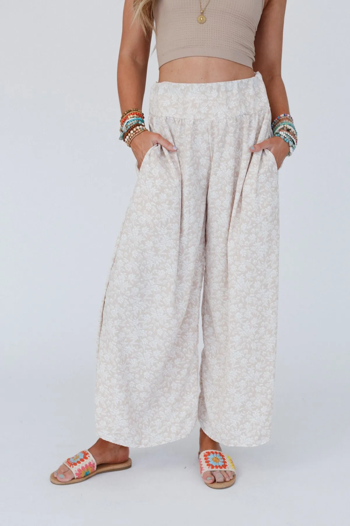 Flowin' Easy Wide Leg Pants - Taupe