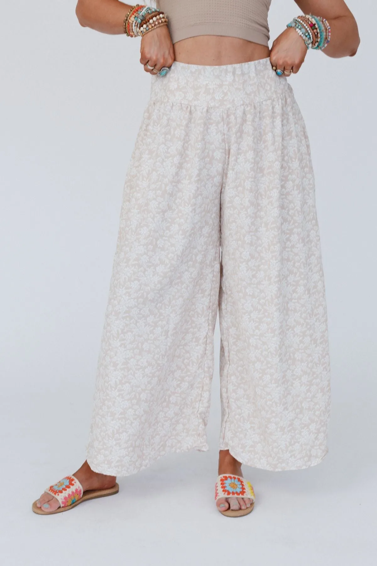 Flowin' Easy Wide Leg Pants - Taupe