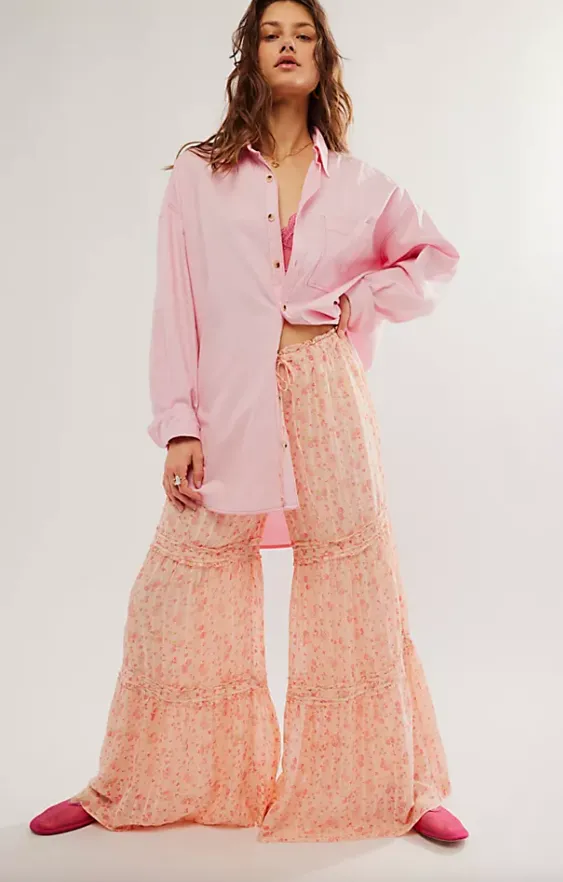 Free People Emmaline Tiered Pull-On Pants