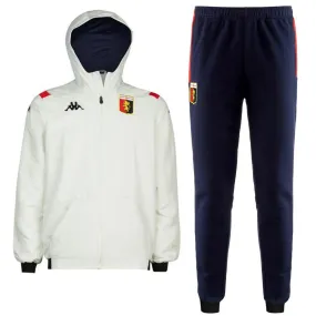 Genoa CFC white/navy hooded presentation soccer tracksuit 2020 - Kappa