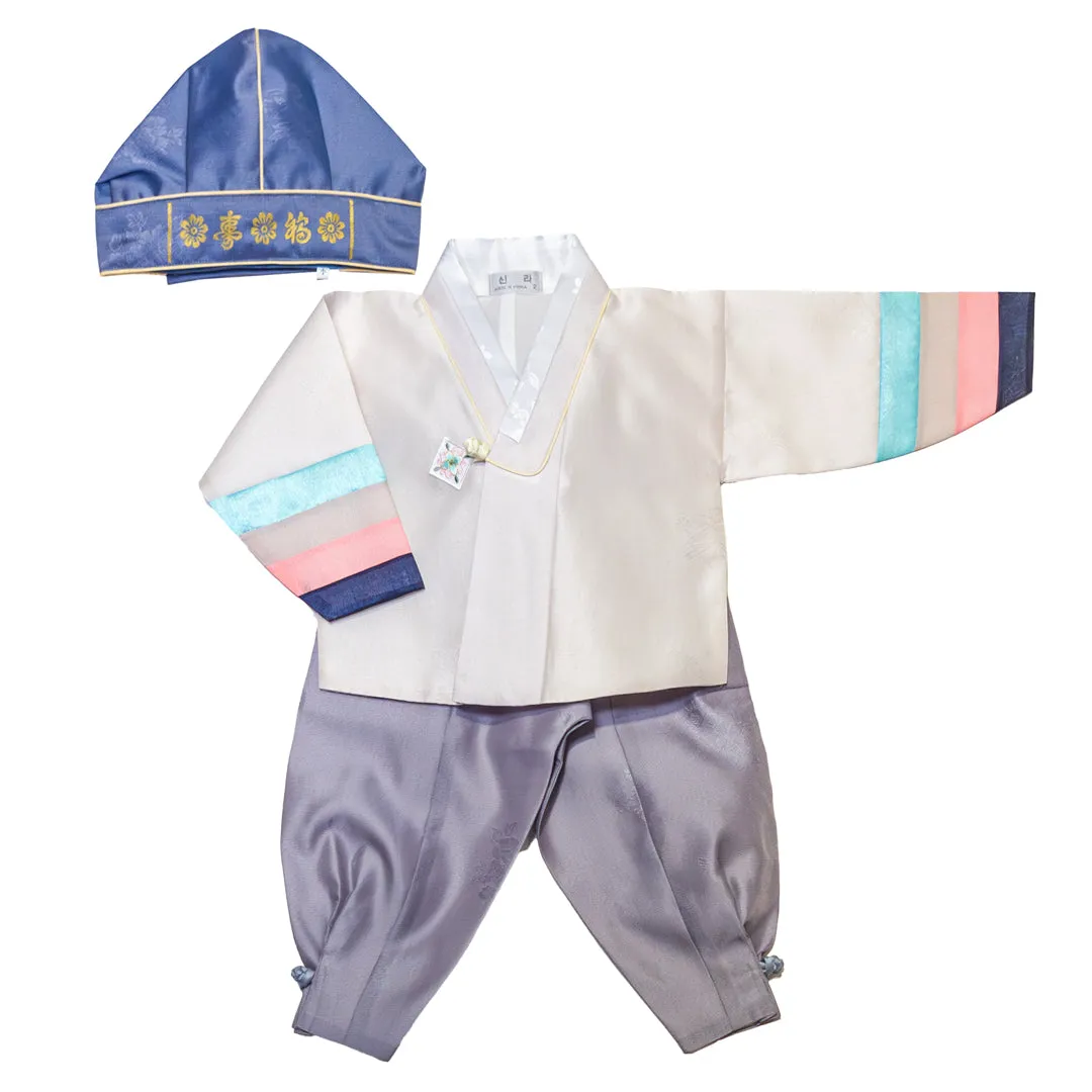 Hanbok Baby Boy 4-piece Set - Noble Man Lavender Blue