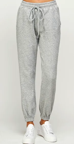 Joyce Textured Jogger Pant in Grey