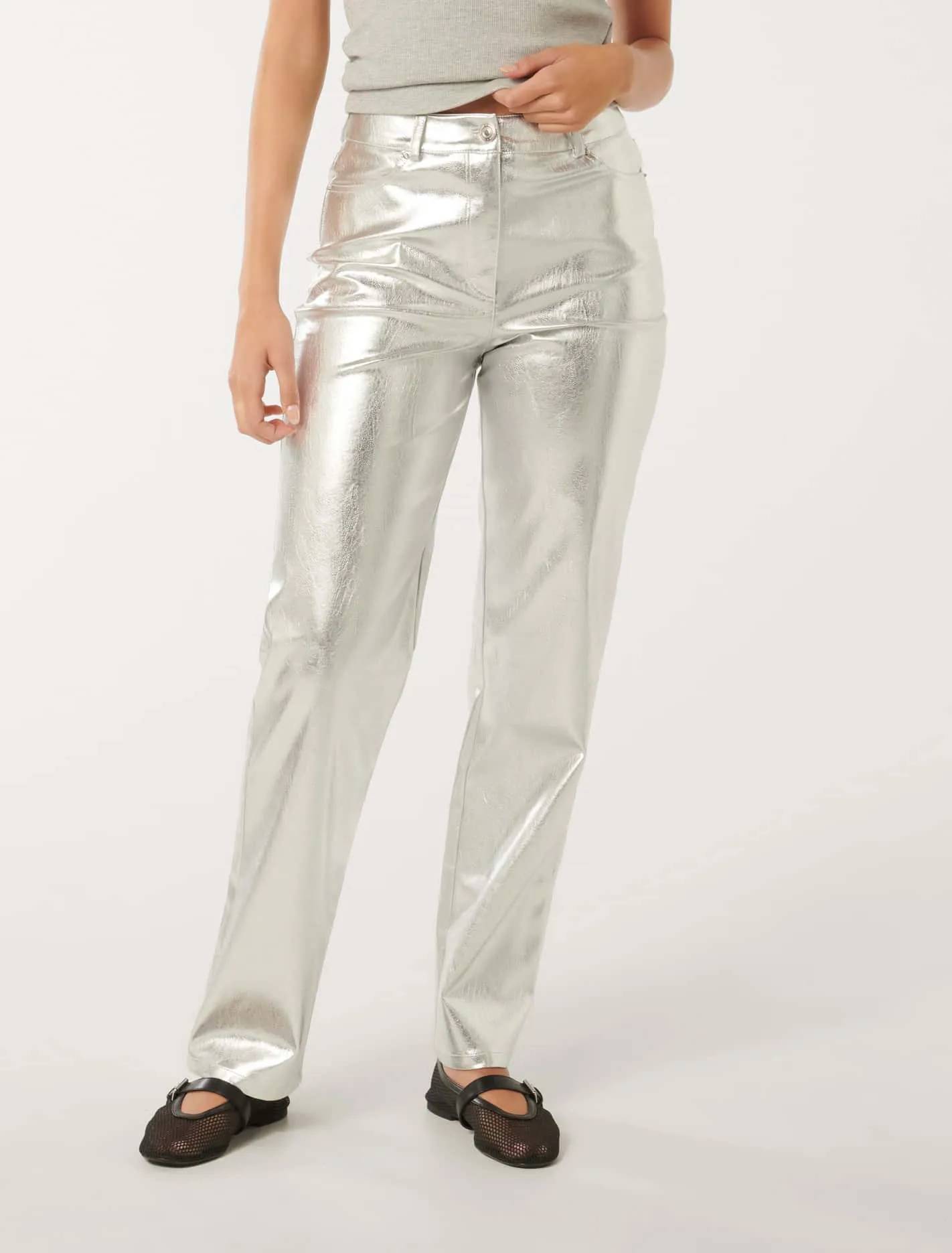 Maci Vegan Leather Straight Leg Pants