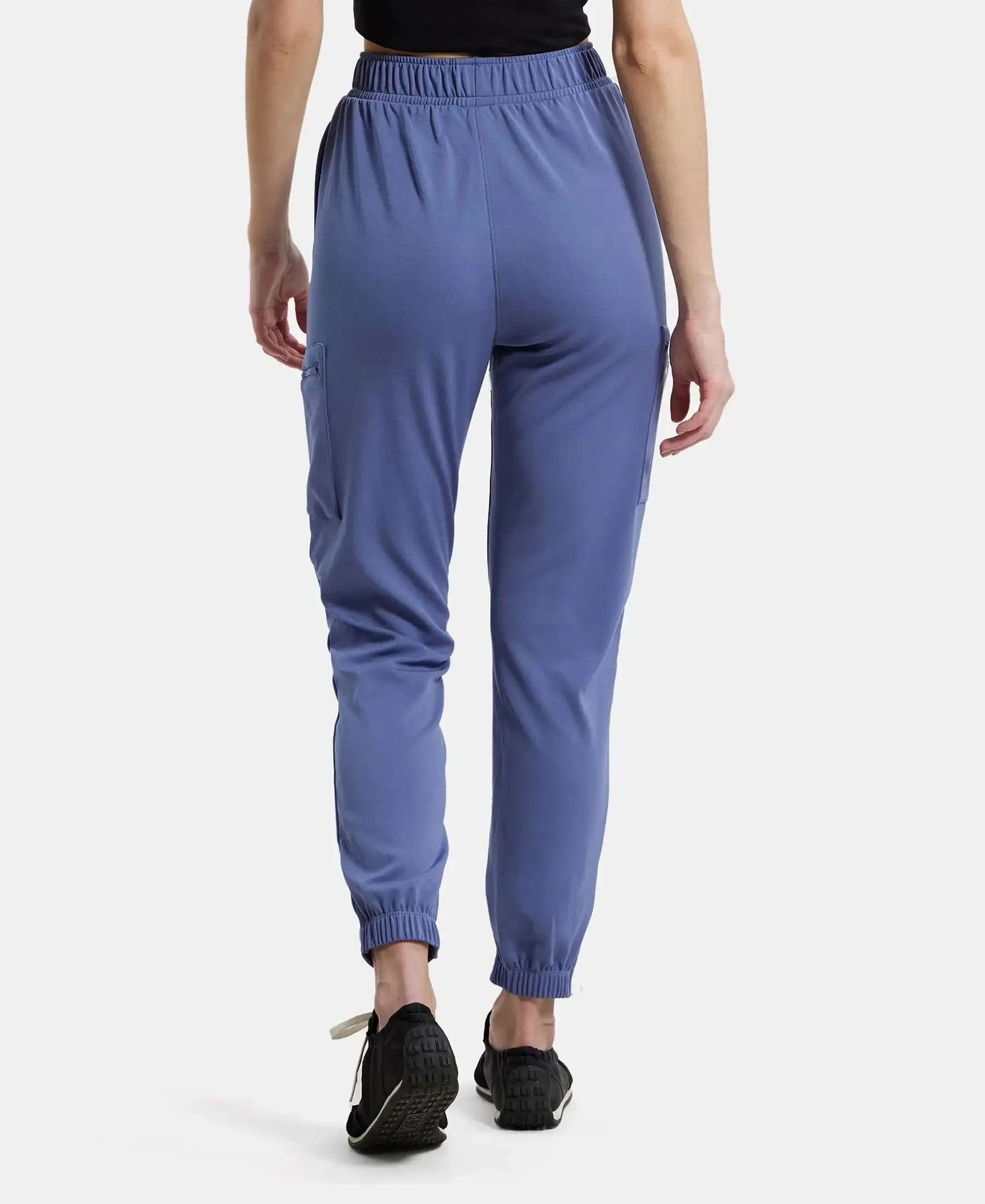 Microfiber Fabric Regular Fit Solid Travel Pants - Topaz Blue