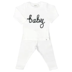 oh baby! Two Piece Set baby in Charcoal Yarn - Cream