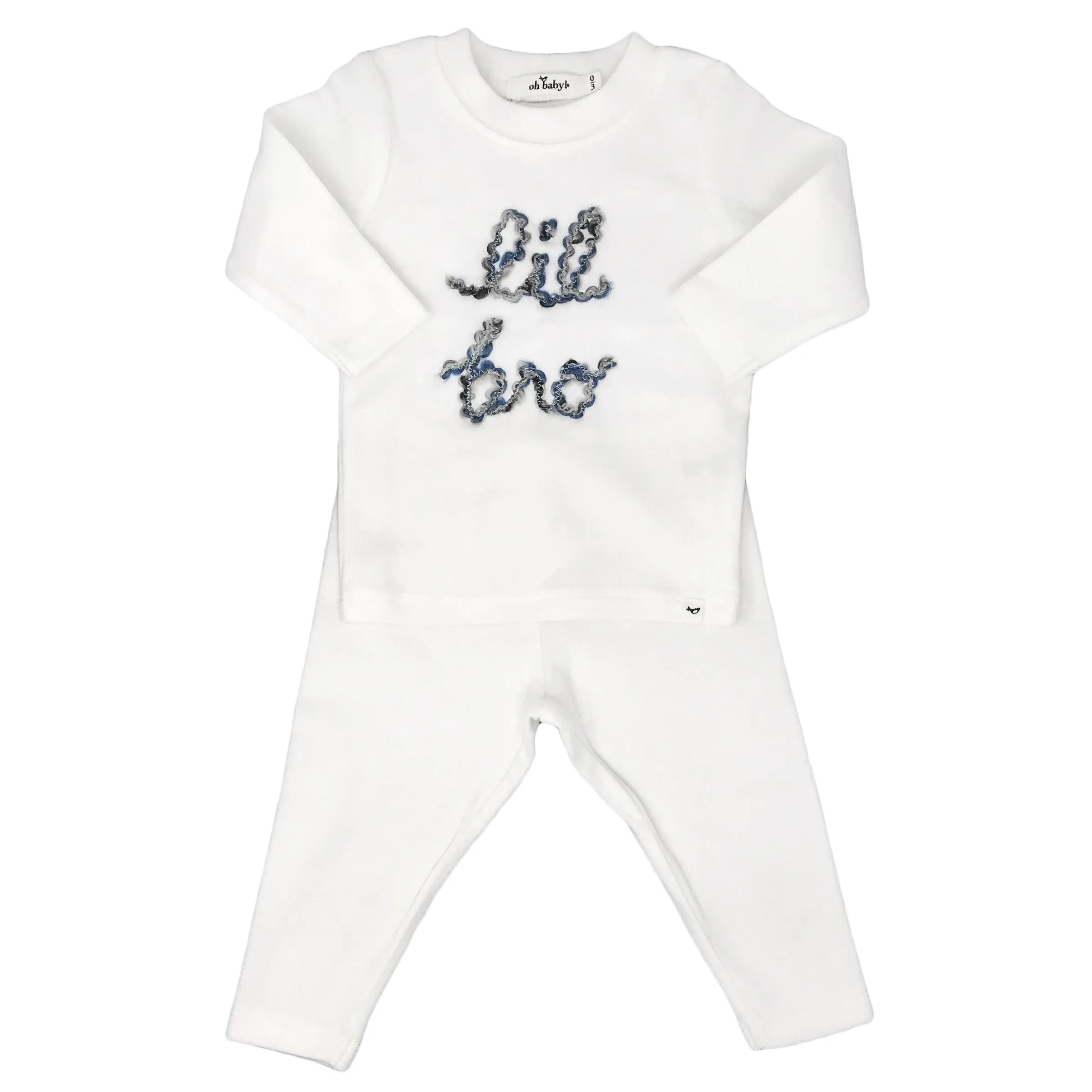 oh baby! Two Piece Set - lil bro in Deep Blue Yarn - Cream