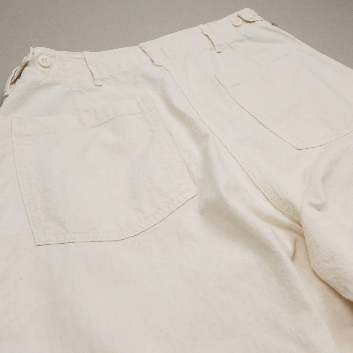 orSlow - Summer Fatigue Pants - Ecru Original Napped Twill