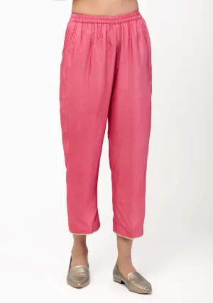 Peach Cotton Silk Pant