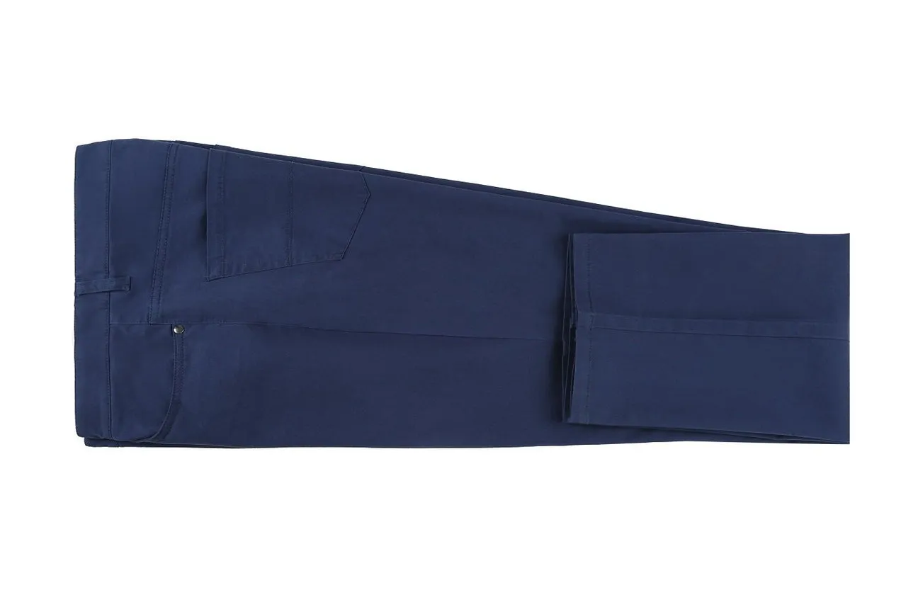 Pellagio Blue 5-Pocket Cotton Stretch Washed Flat Front Chino Pants PF20-23