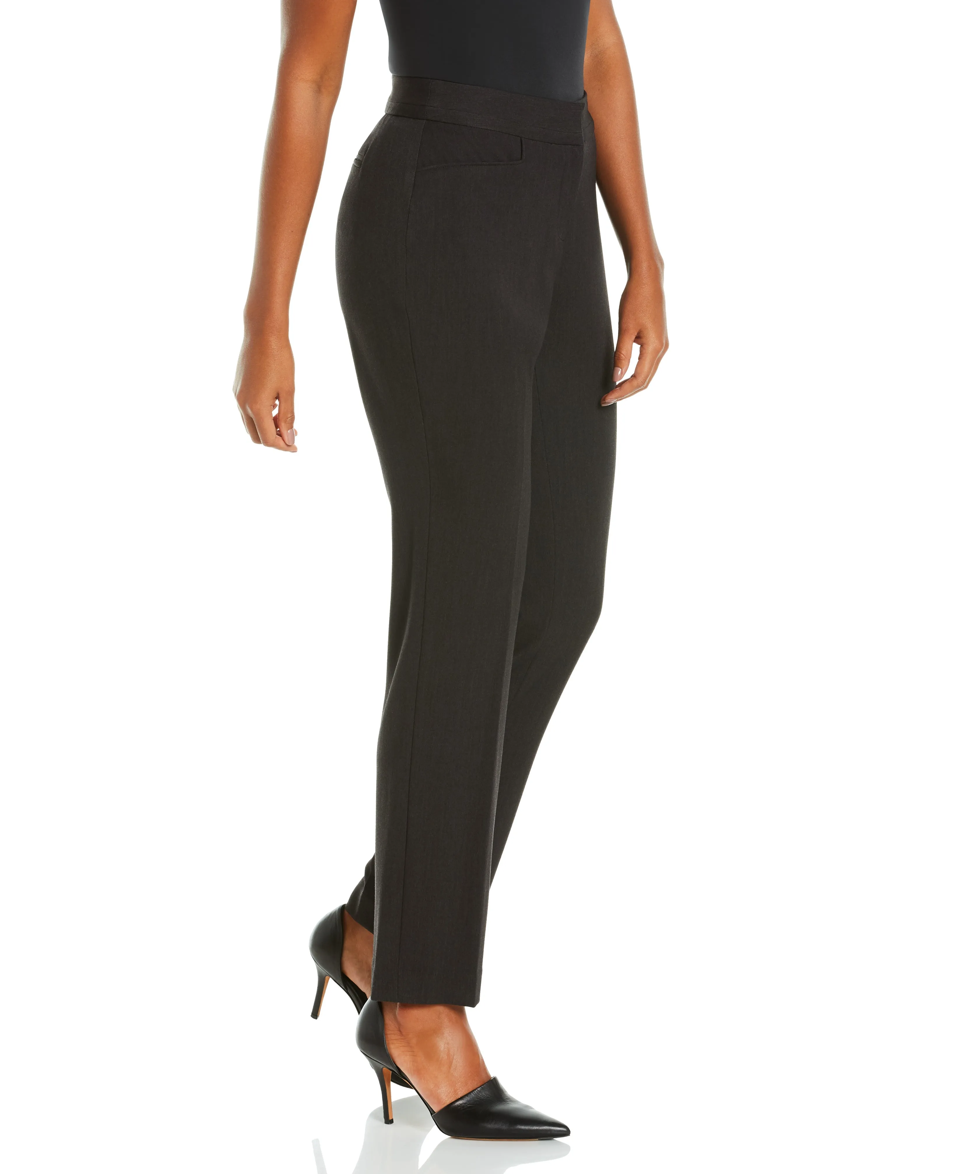 Petite Gabardine Straight Leg Pant - Curvy Fit