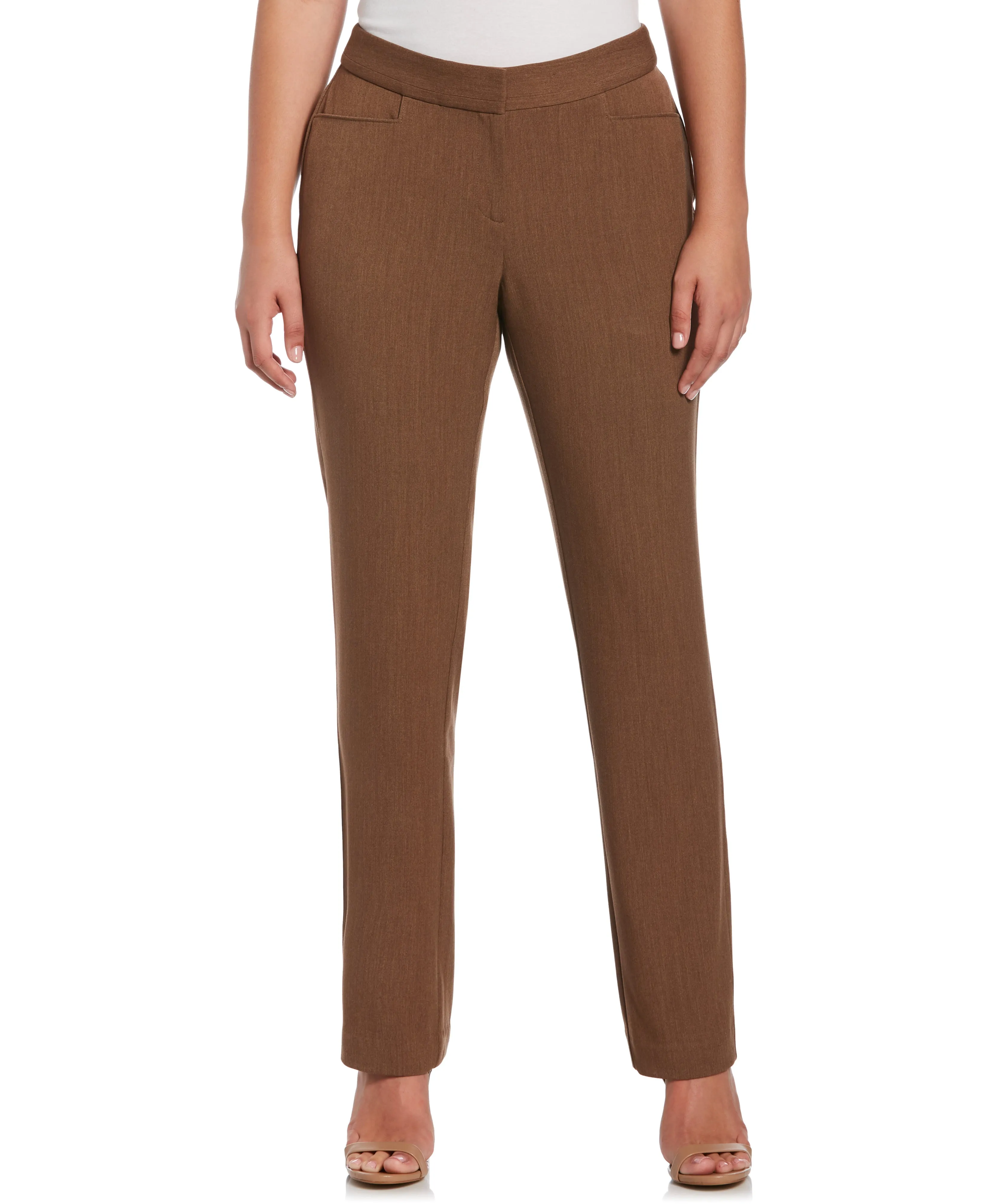 Petite Gabardine Straight Leg Pant - Curvy Fit