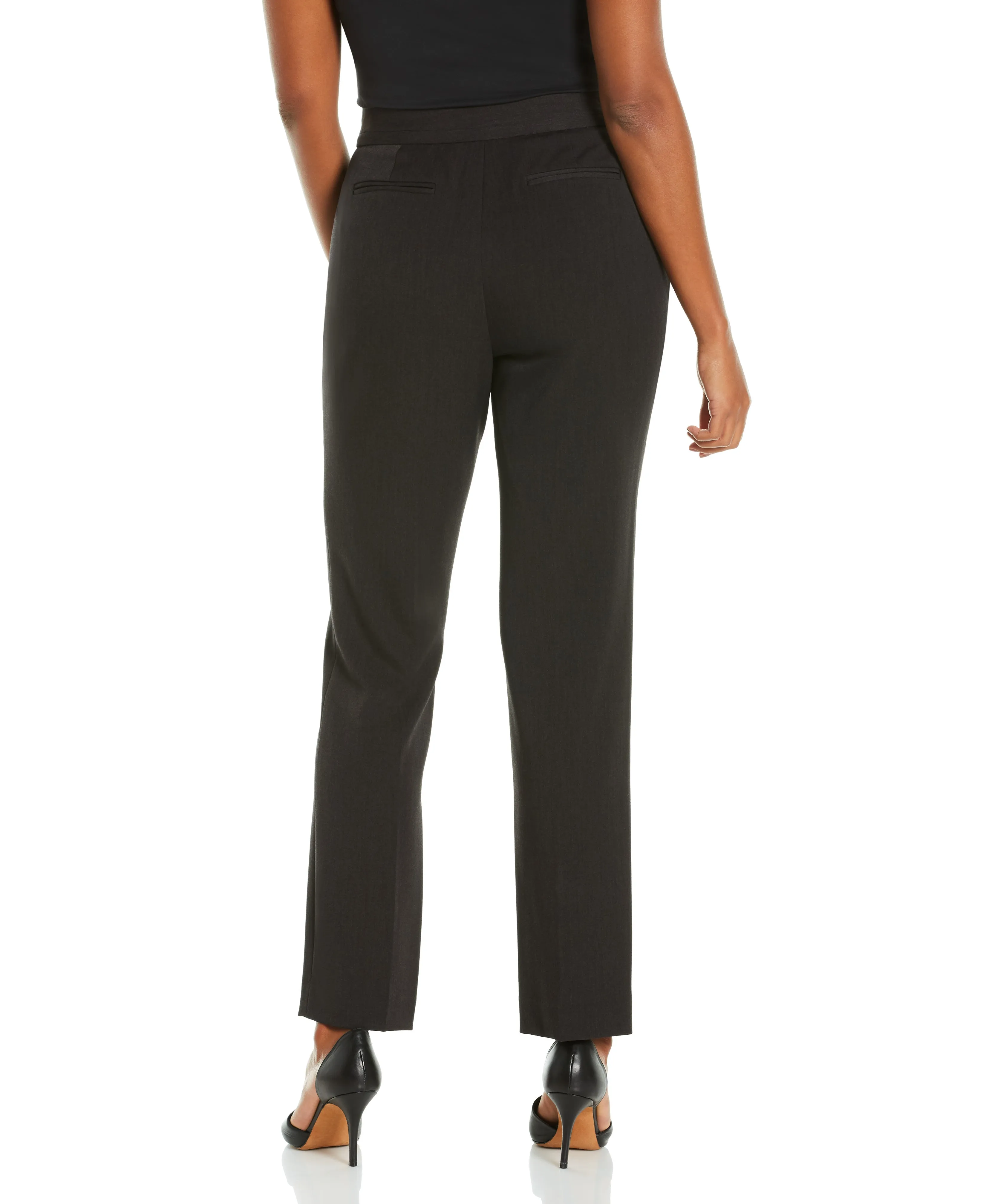 Petite Gabardine Straight Leg Pant - Curvy Fit