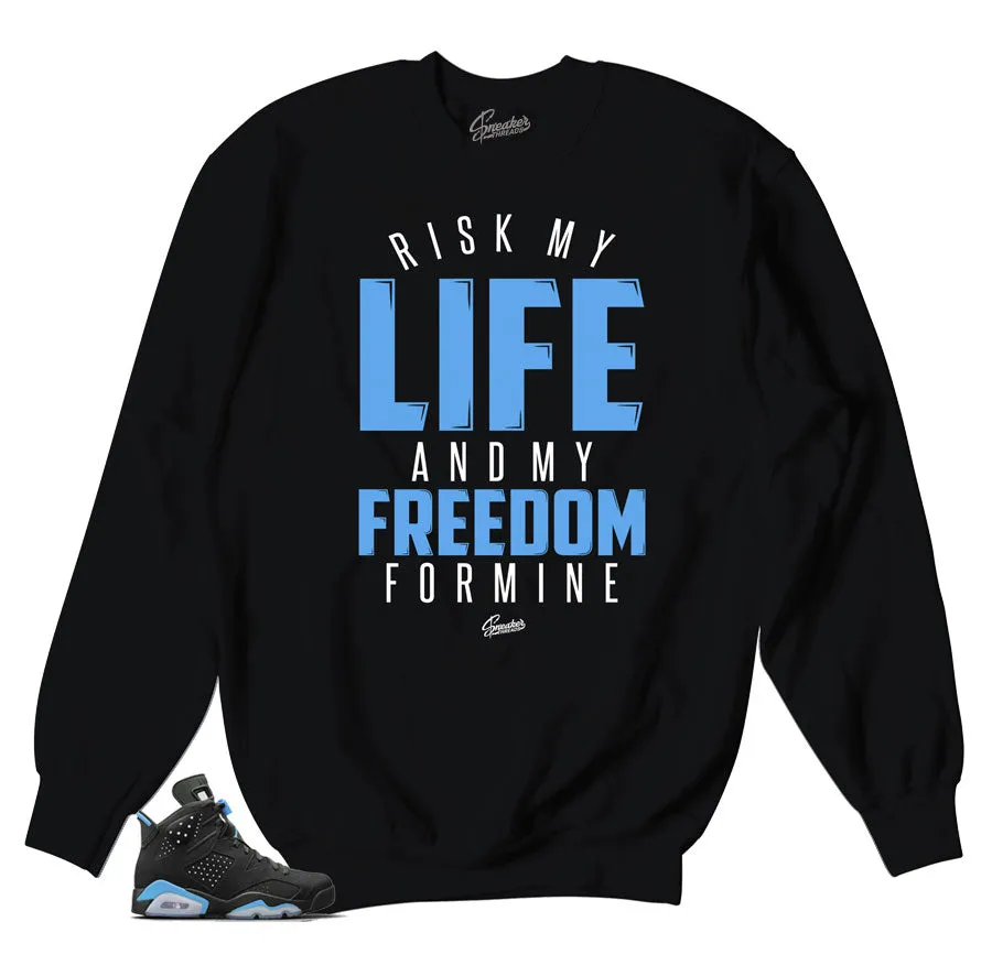 Retro 6 University Blue Sweater - My Life - Black