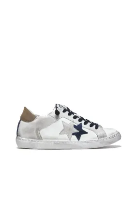 Sneaker Low 100 Bianco/Ghiaccio/Blu/Marrone