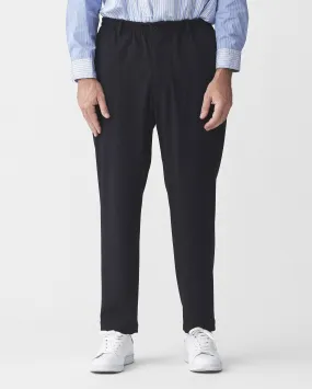 TAPERED GABARDINE PANTS / NAVY