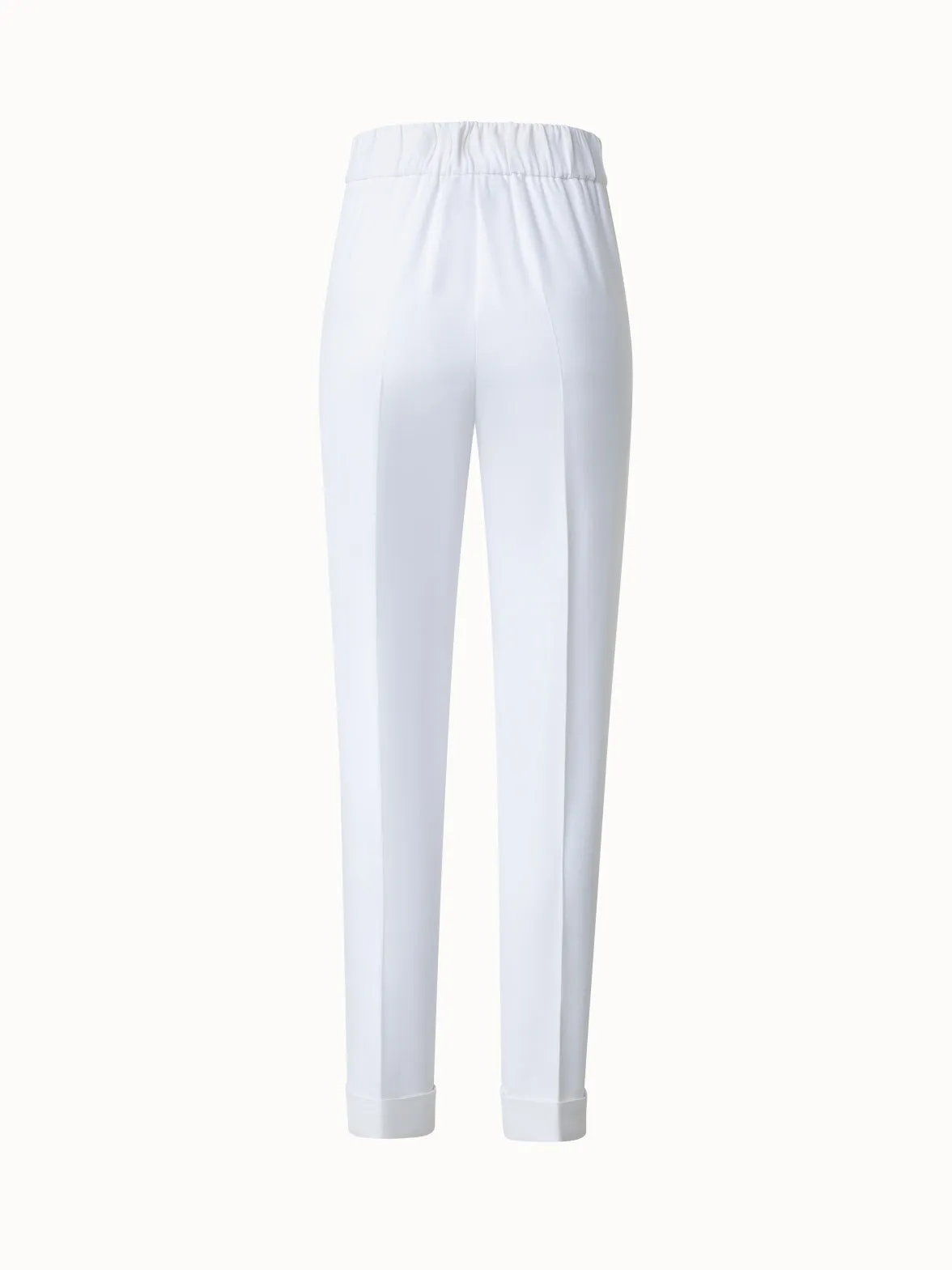 Tapered Viscose Acetate Crepe Pants