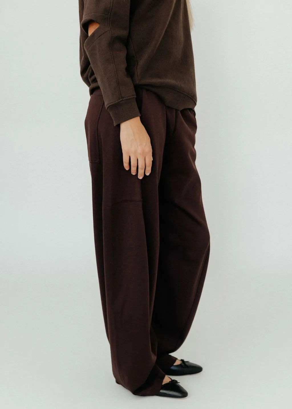 Tibi Active Knit Winslow Pant in Brown