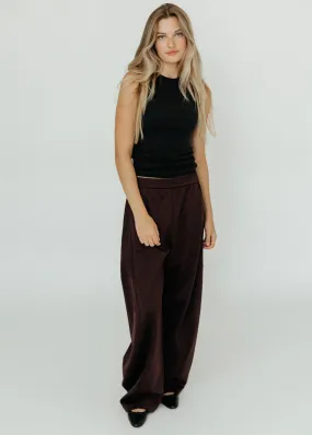 Tibi Active Knit Winslow Pant in Brown