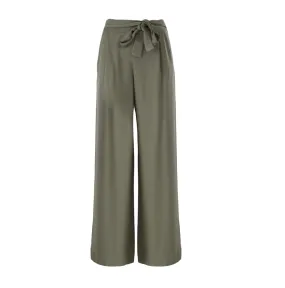 Yes Zee women's palazzo trousers with sash 1777 P388/Y600 0905 military green